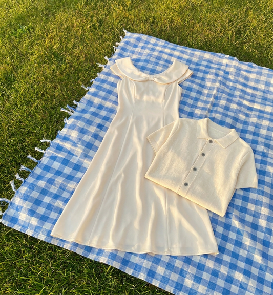 Summer Beige Ribbon One-piece